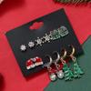 C Shape Earrings Korean Style Earrings Female Ear Studs Red Dangle Earrings Christmas Earrings Set