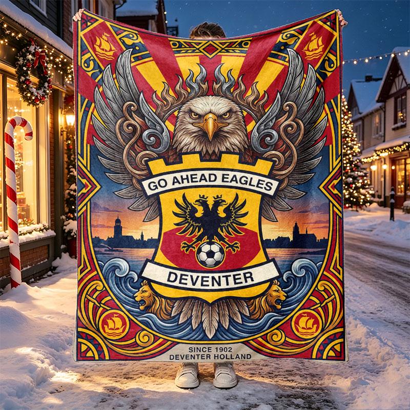 Coperta con Motivo Go Ahead Eagles per Decorazione Casa, Letto, Divano, Viaggio in Auto, Campeggio, Adatta a Tutte le Stagioni, Regalo di Compleanno Natale