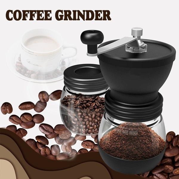 Manual Coffee Been Mill Stainless Steel Handle Coffee Grinder with Storage Glass Jar LS