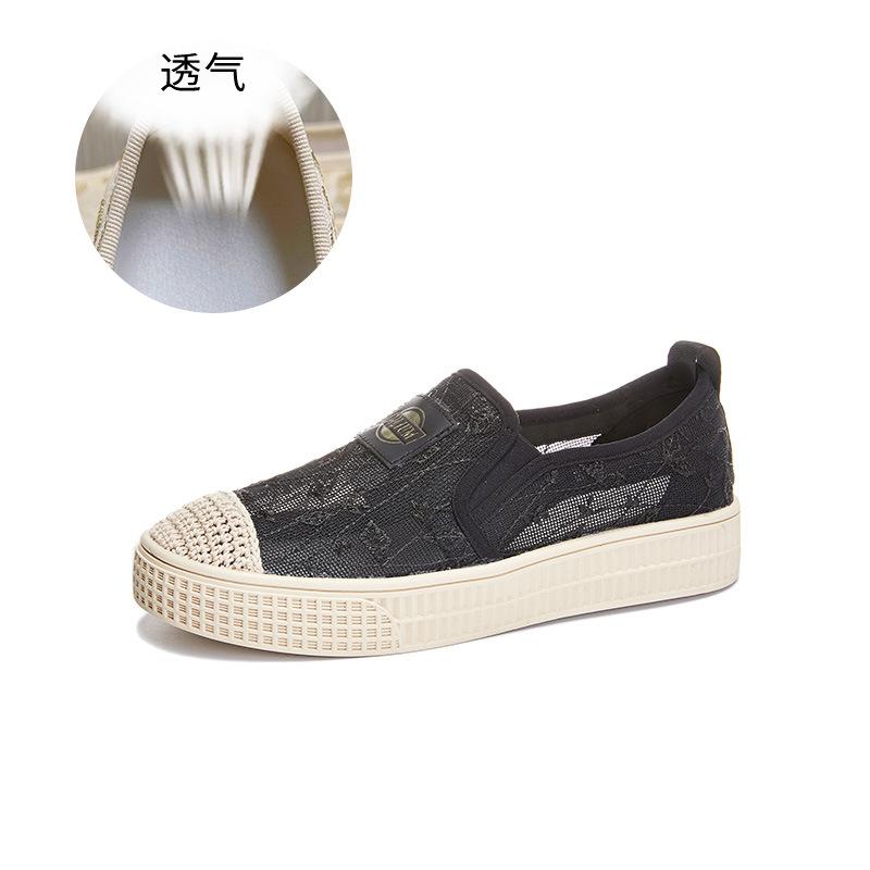 

Рыбацкие туфли на толстой подошве женские летние 2025 новые дышащие кружевные маленькие ароматные одинарные туфли удобные и универсальные женские туфли 35 чёрный