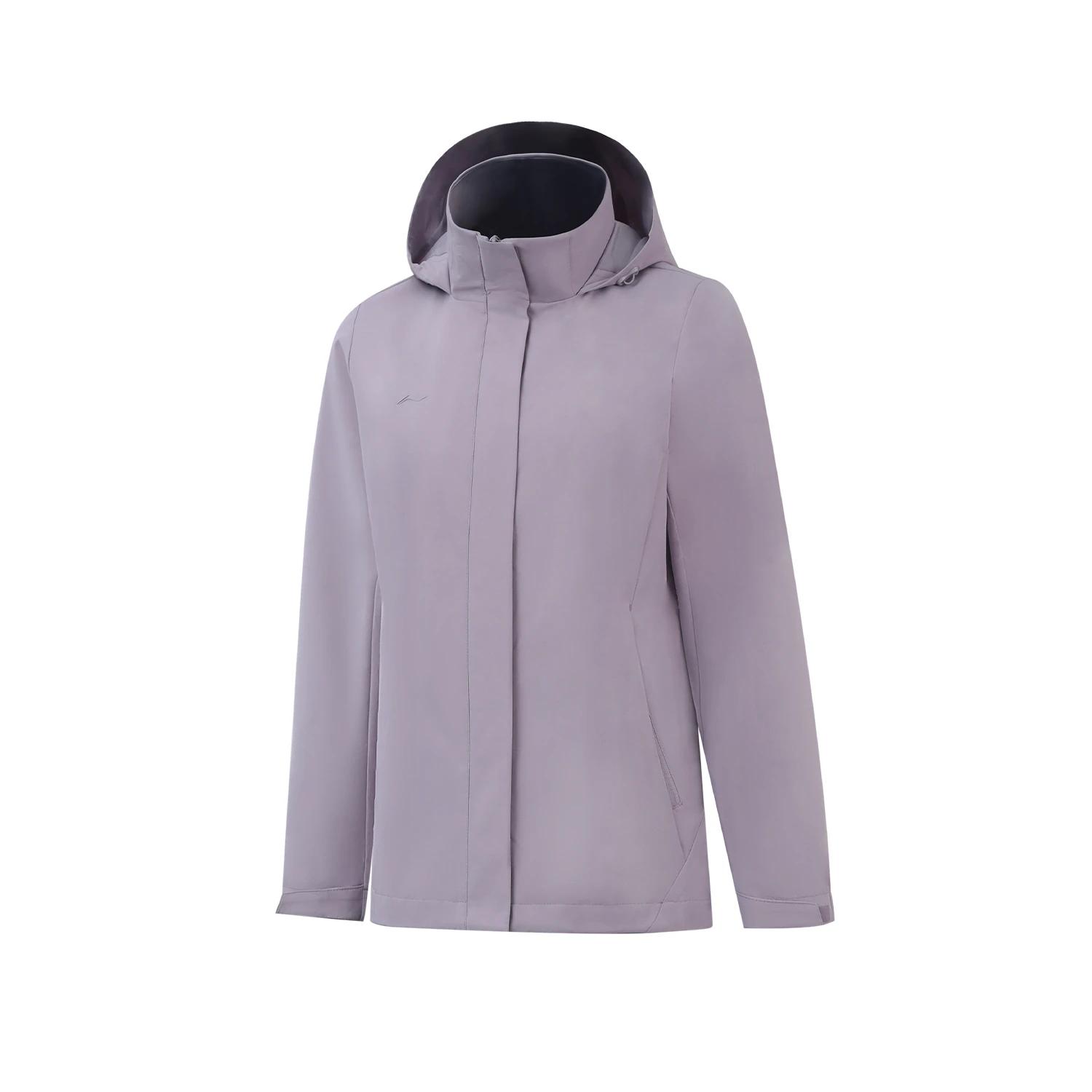 

Серия групповых покупок Li Ning Однотонная простая толстовка с капюшоном Универсальная спортивная ветровка Женская верхняя одежда AFDV922-9 L