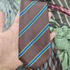 Unisex Japanese Academic Style Striped Tie In Coffee Khaki Brown for Students
