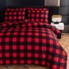 Capa de edredom, vermelho e preto, padrão de xadrez de búfalo, estampa reversível, conjuntos de edredom de microfibra, roupa de cama moderna para mulheres e homens