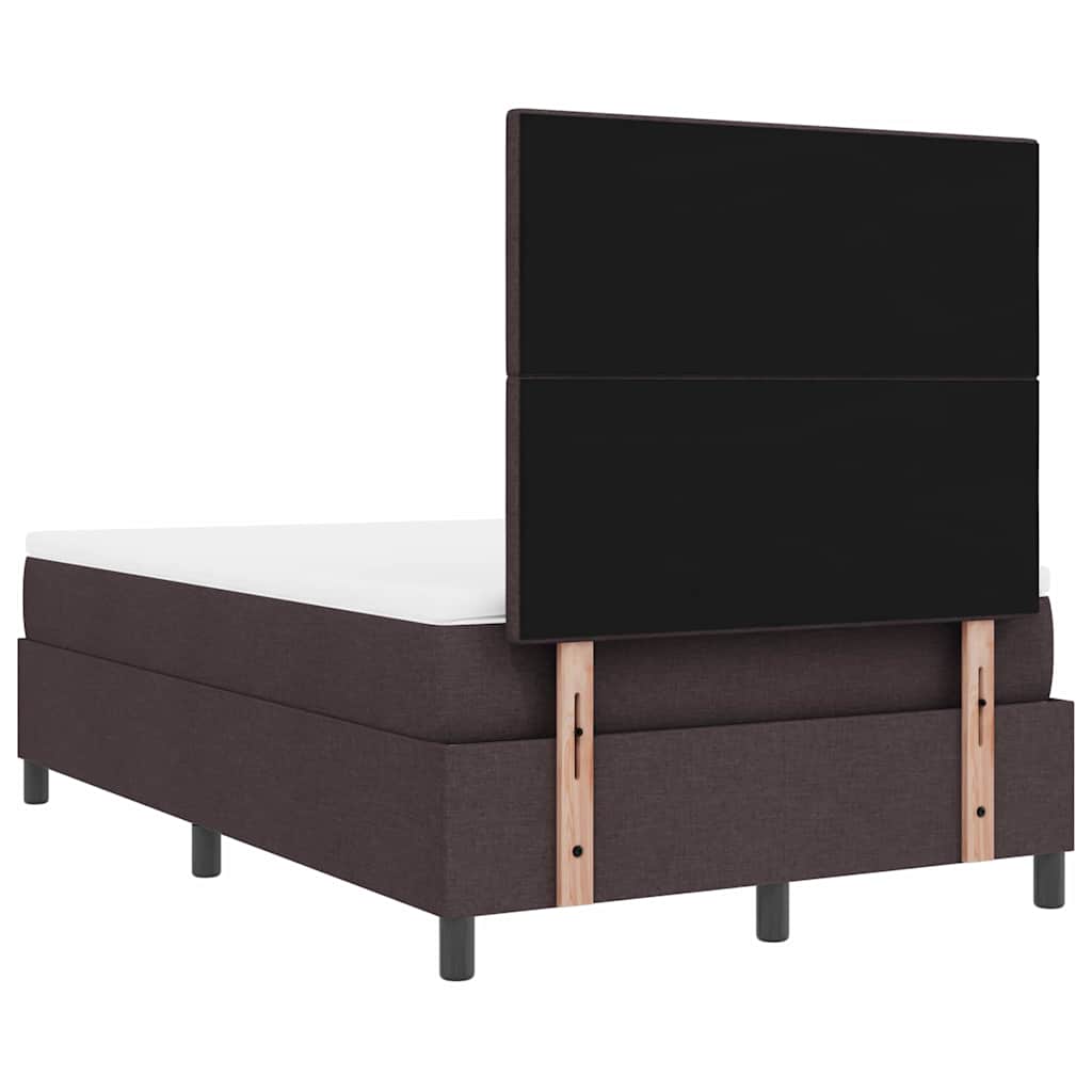 Boxspring bed with headboard Dark Brown 120 x 190 cm Fabric