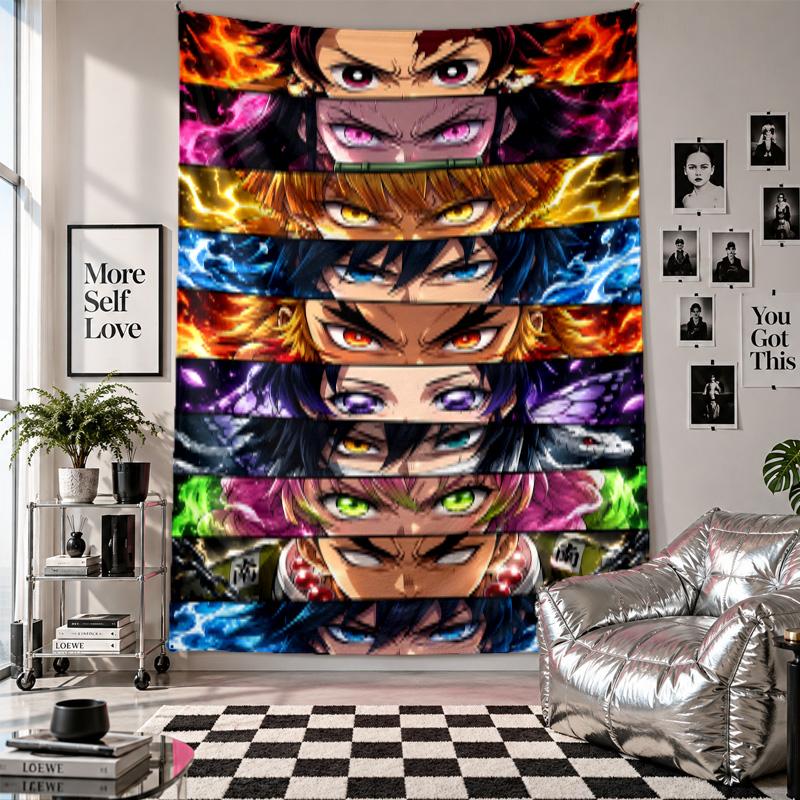 Wall TapestryDemon Slayer Art Hanging Cloth Decorative Background Cover for Room Decoration