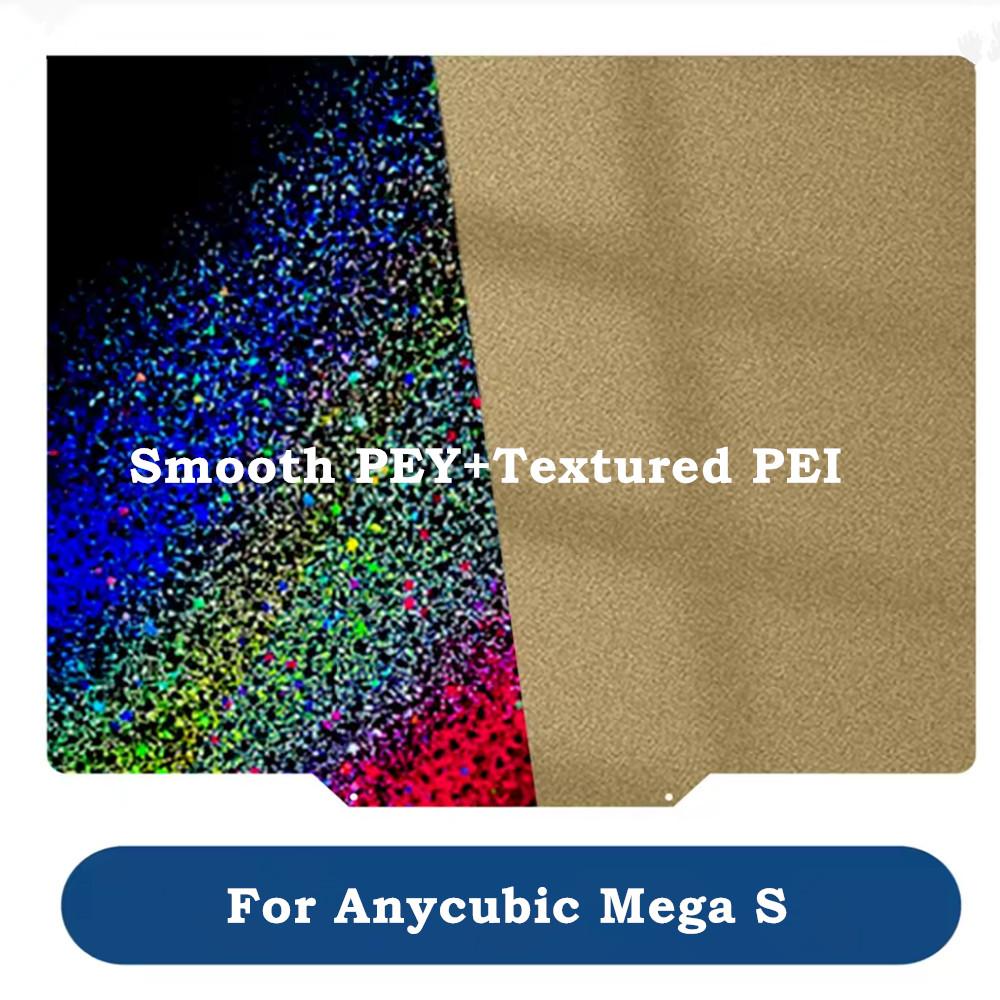 For Anycubic Mega S Build Plate Smooth Textured PEY +PEI Sheet 220x240mm Double Sided Printing Spring Steel Magnetic Print Bed