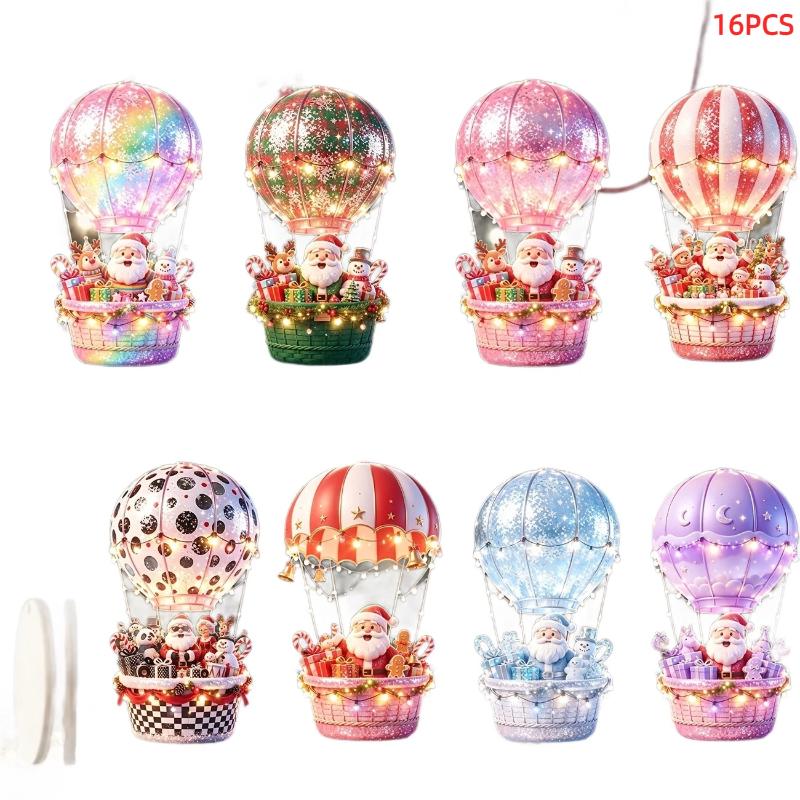 1Set Santa Claus Crystal Ball Series Handmade Wooden Hanging Ornaments - Perfect Holiday Gift Decoration For Home And Garden