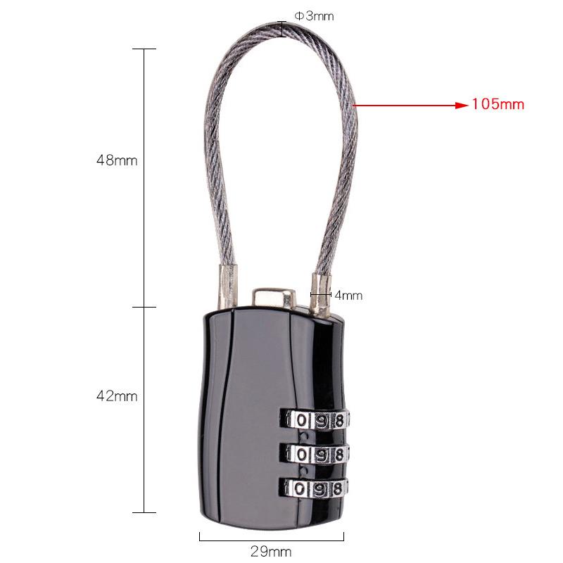 

Мини-замок для шлема, противоугонный, 3-значный пароль, замки для шоссейного велосипеда MTB, для скутера, мотоцикла, портативный велосипедный тросовый замок чёрный
