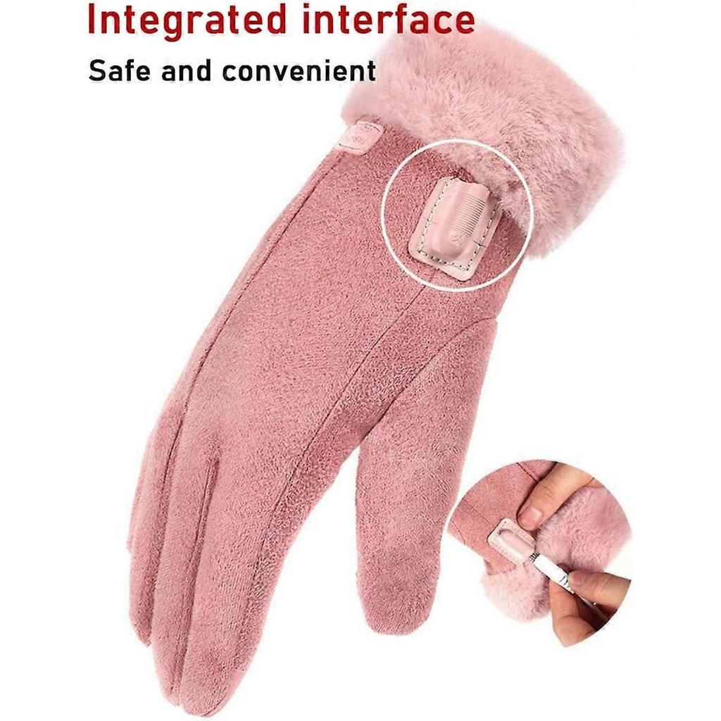 USB Rechargeable Heated Gloves, Warm Heated Gloves for Women