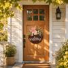 Wooden Floral Wooden Welcome Plaque Entryway Hanging Flower Decor  Entryway Wall Display