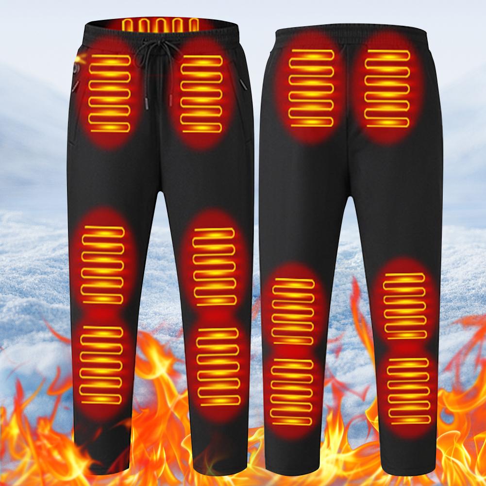 Unisex Uppvärmda Byxor Elastisk Midja USB Uppvärmda Sportbyxor Skidåkning Fiske Motorcykel Utomhus Casual Termobyxor Större Storlek