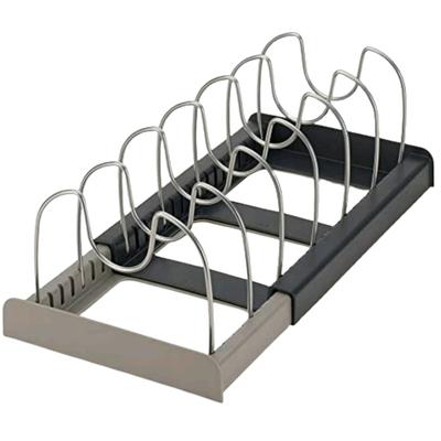 Organizator multifuncțional de oale și tigăi de bucătărie Suport pentru vase din oțel inoxidabil Oală Capac farfurie Bol Raft de depozitare retractabil Tigăi pentru cină Placă de tăiat