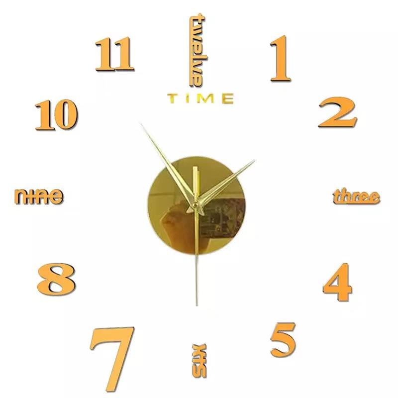 Acrylic 3D Digital Wall Clock, DIY Wall Sticker for Home & Living Room Decor