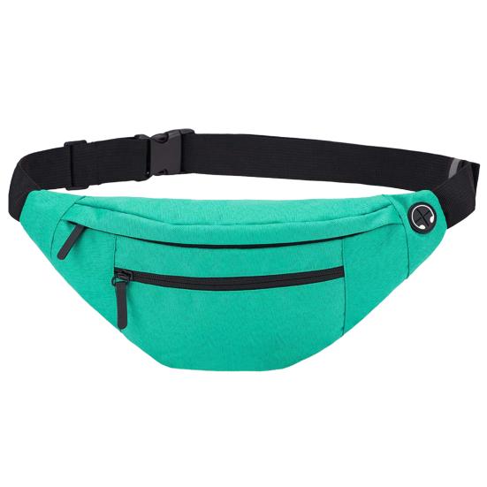 Reflective Waist Bag with Headphone Jack Zipper Closure Pockets Design Multi-purpose Style Belt Bag Running Accessory