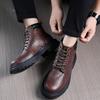 2025 New Men Boots British Style Genuine Leather Mens Casual Boots Wear-resistant Male Platform Shoes Hot Sell Botas Para Hombre