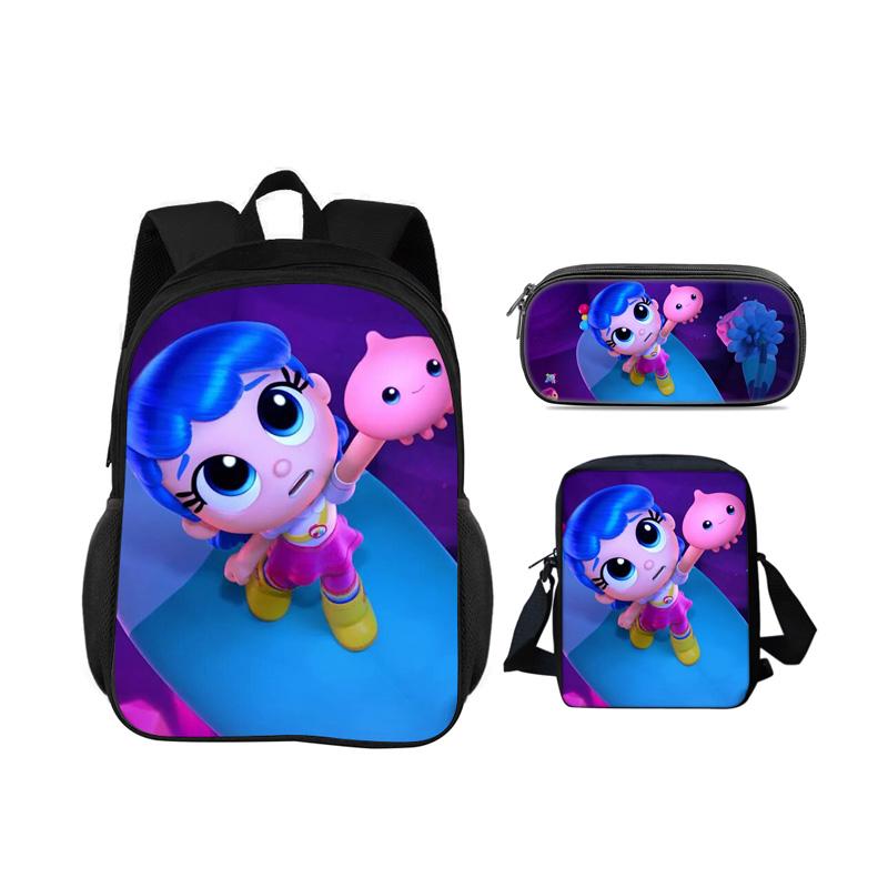 True and the Rainbow Kingdom backpack, pencil case, shoulder bag, 3Pcs set, cartoon print, kindergarten, children and students