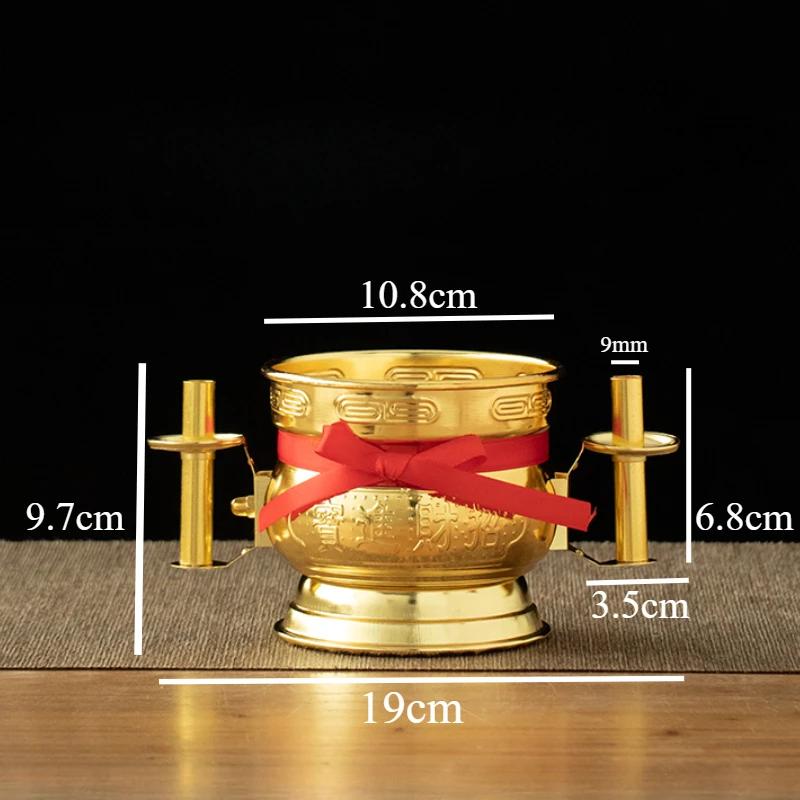 1pc Metal Incense Burner Ornament Temple Incense Burner Candlestick Buddha Hall Desktop Incense Burner Pray for Auspiciousness
