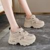 Inner heightening leather dad shoes trendy shoes 22 autumn new platform casual sports