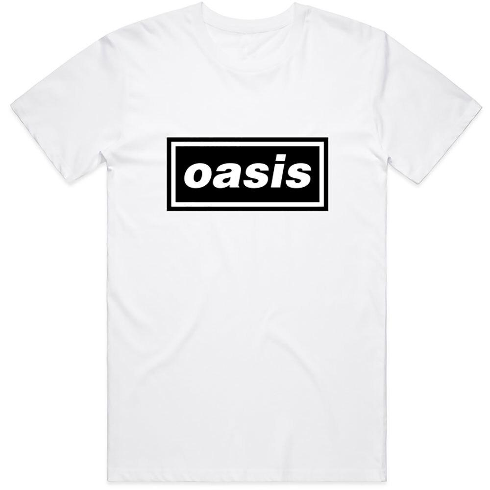 Oasis T-Shirt Logo Noel Liam Gallagher Official Band New White