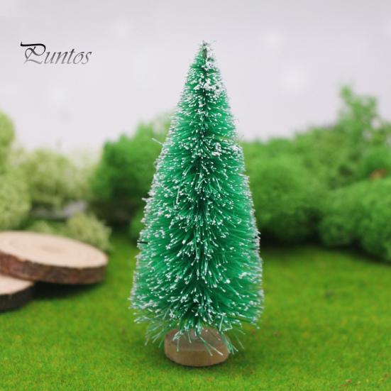 8Pcs Christmas Tree Ornaments Artificial Snowy Pine Tree Figurines Miniature Xmas Tree Statues for Home Table Desk Office Decoration