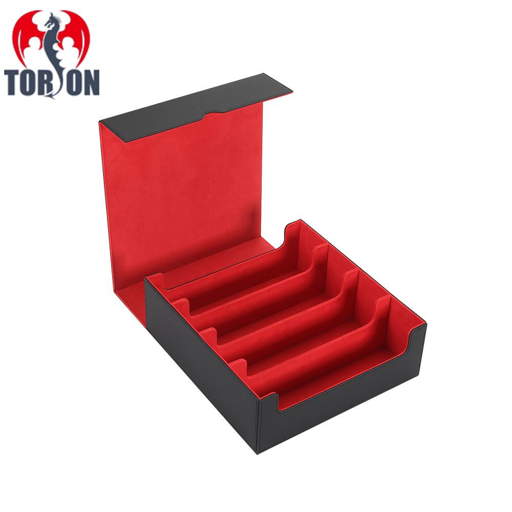 Four-Row PU Leather Pickup Box for 3000+ Yu-Gi-Oh! MTG TCG Cards