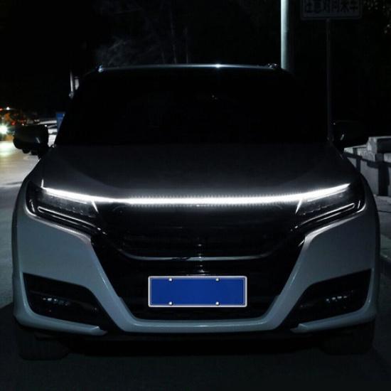 5.9FT Daytime LED White DRL Running Light Strip Car Flexible LED Hood Light EXV