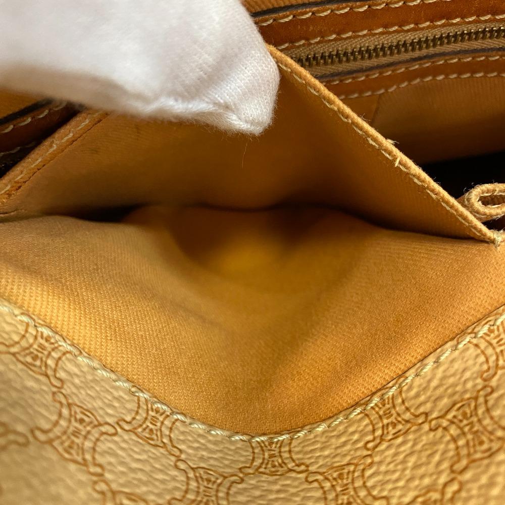 CELINE Vintage Shoulder Macadam PVC Tote Bag beige PVC Used