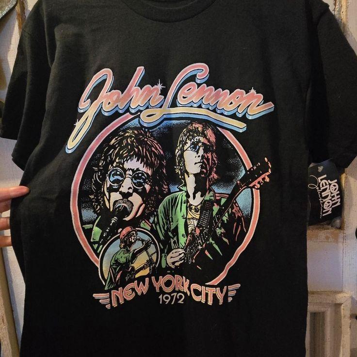 John Lennon New York City black cotton t-shirt NI271 FREE SHIPPING L