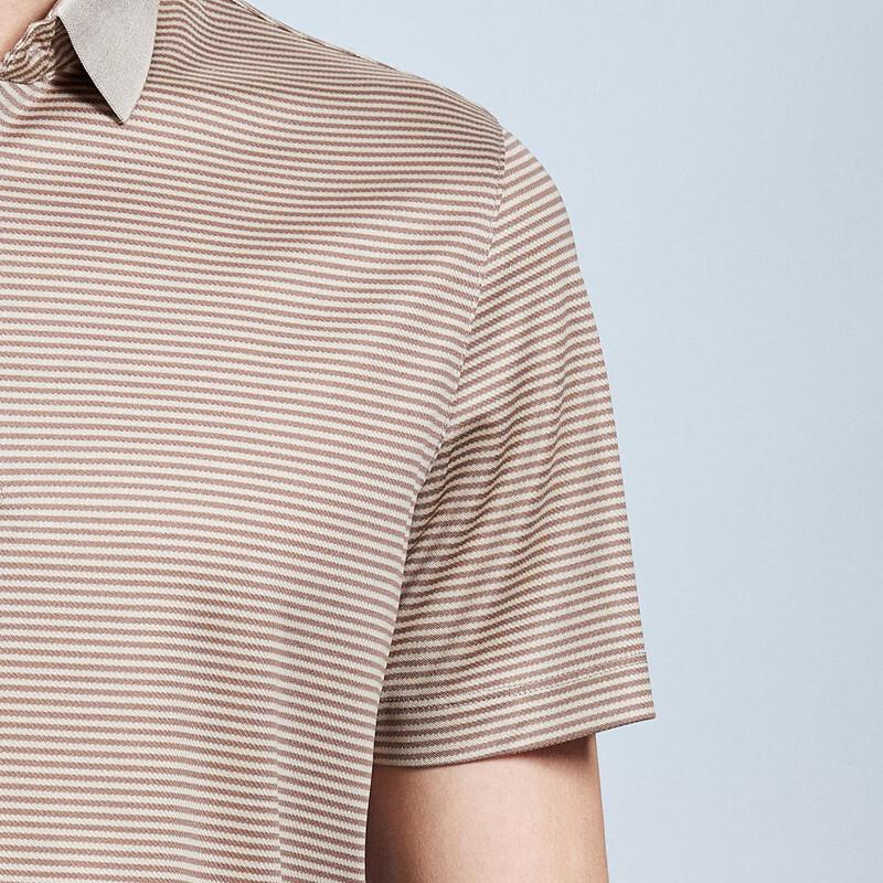 Antonio Men's Silk Blend Striped Polo Shirt