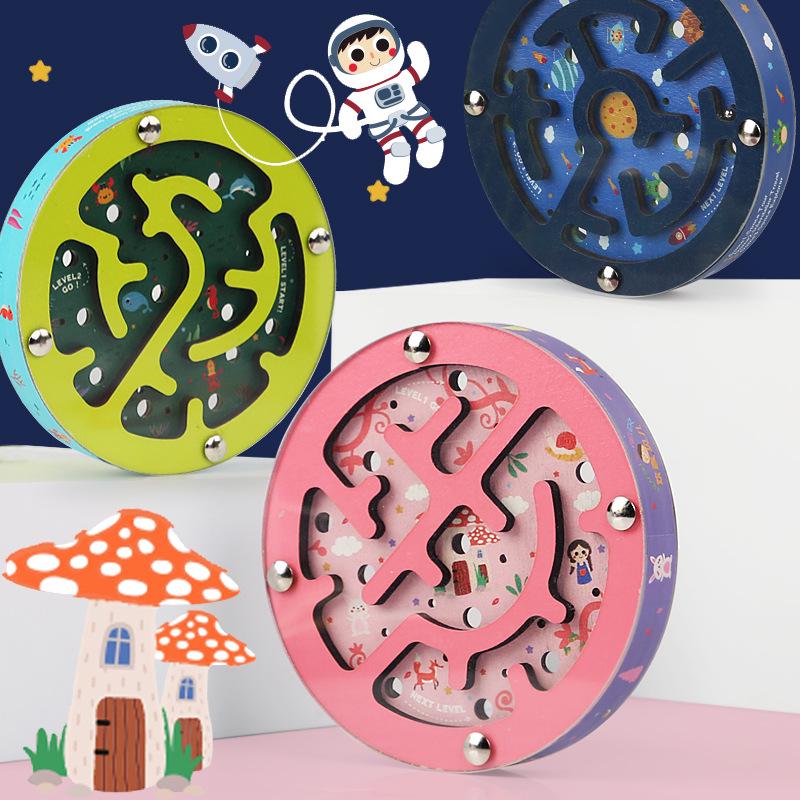 

Kids Double-Sided Wooden Maze Puzzle for Concentration and Logical Fun