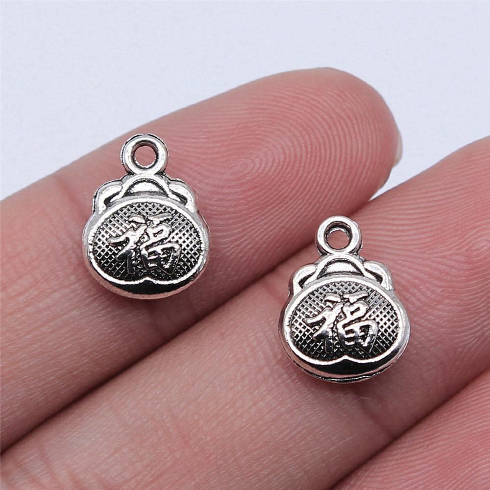 

Китайський вузол Підвіски з китайськими ієрогліфами Чоловічі прикраси Елегантні Розпродажні товари A26-10pcs-13x9mm