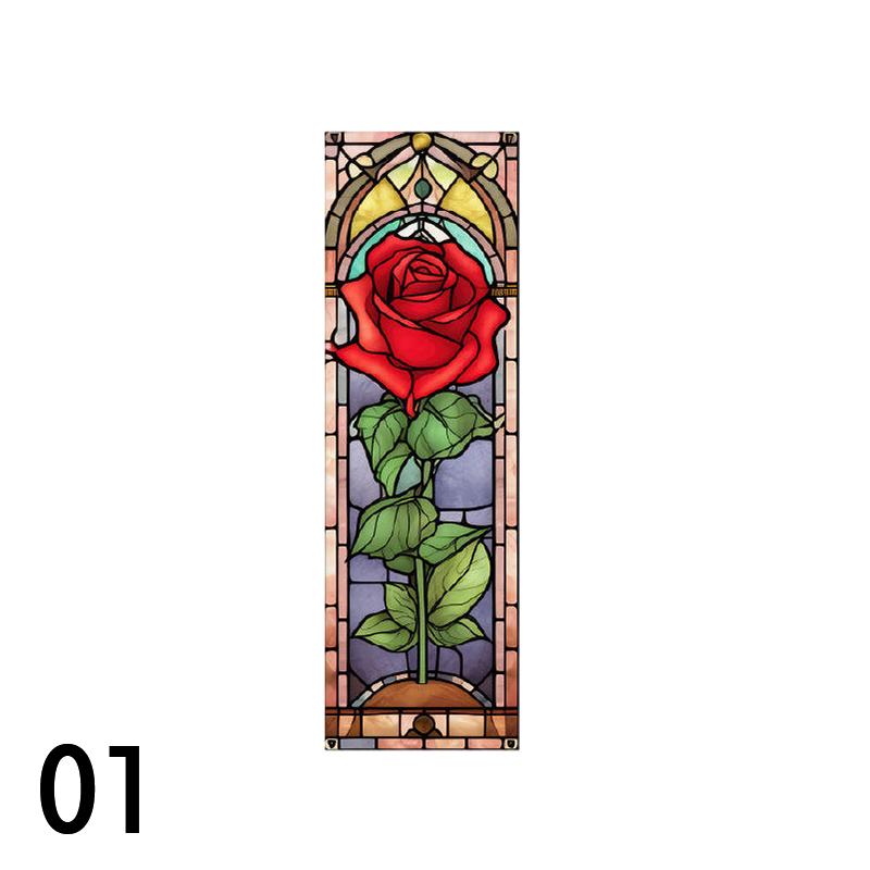 Colorful Stained Glass Film Self-adhesive Frosted Opaque Window Film Toilet Hotel Club Art Decoration Privacy Window Films