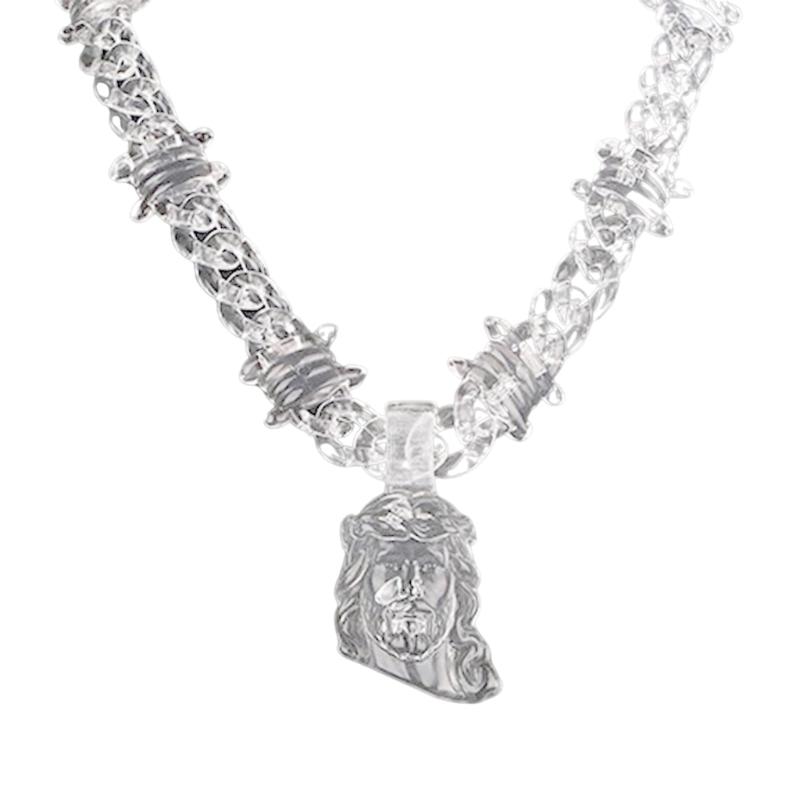 Modern Hiphop Pendant Necklace Clear Acrylic Necklace Acrylic Texture Suitable for Parties and Religious Gatherings