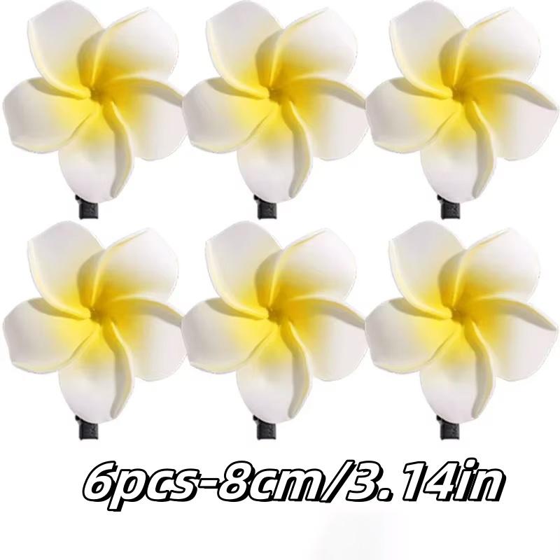 3-10pcs/set Plumeria Flower Hair Clip For Women Elegant Side Bangs Clips Hawaiian Party Hair Accessories