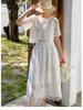 Women's Summer Embroidered Xiang Style Skirt Suit - French Socialite Collection