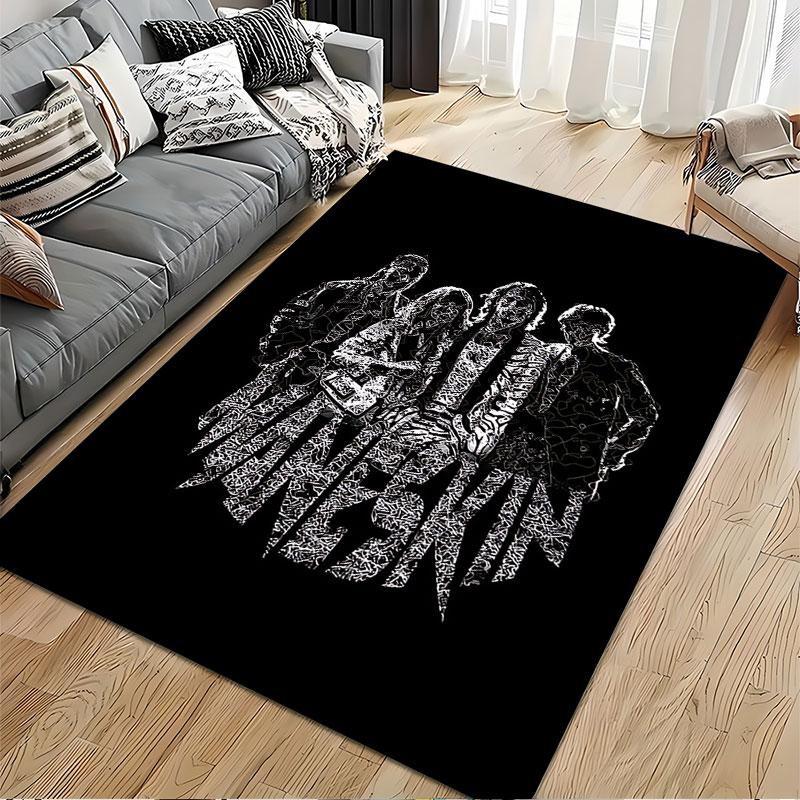 Maneskin Band Graphic Carpet suitable as a non-slip mat for the living room or bedroom sofa