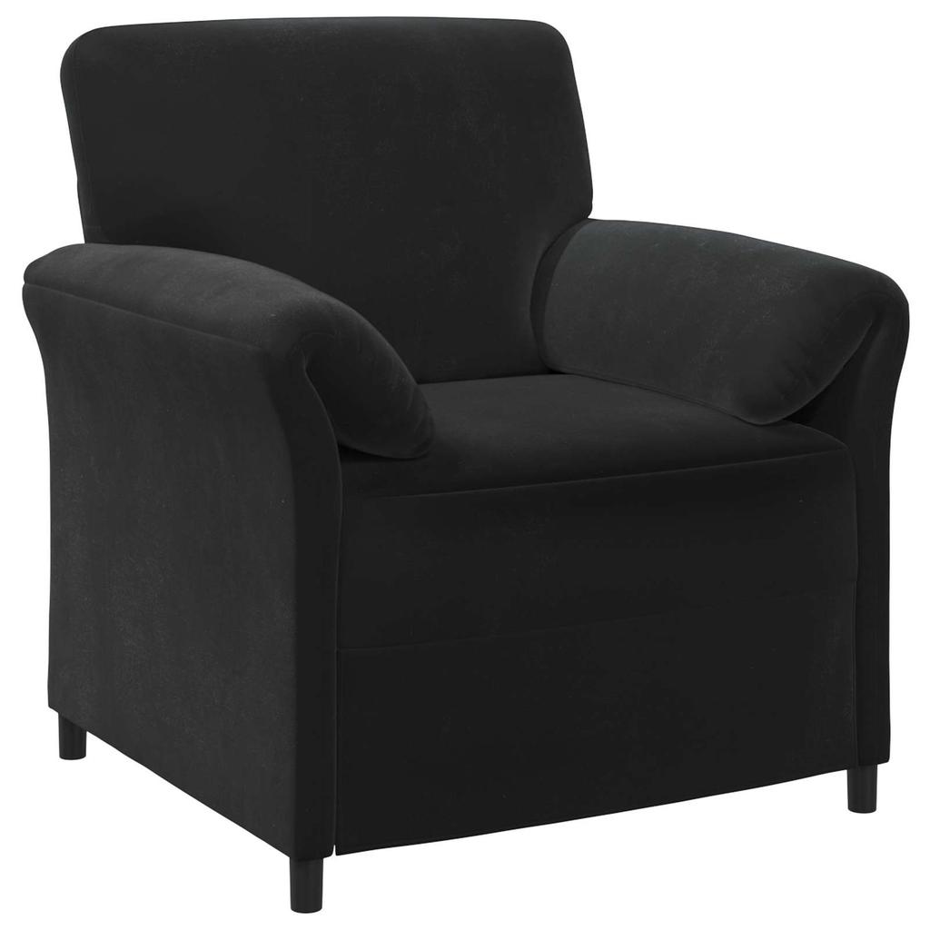 Sofa Set 2 pcs Black Velvet