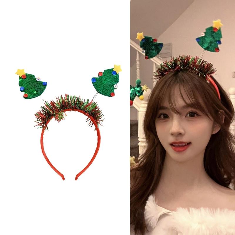 Verstellbares Weihnachts-Schneeflocken-Haarband Feiertagsparty Zusammenkünfte Kopfschmuck für Frauen und Mädchen