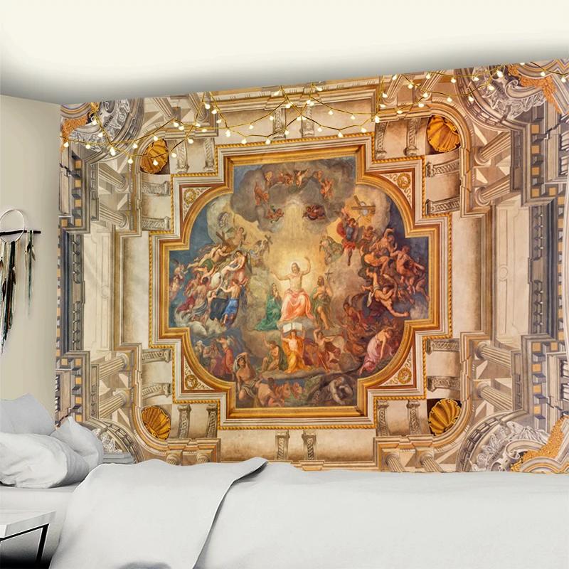 Vienna Christian Church Tapestry Home Boho Decor Witchcraft Wall Art Mural Drop Wall Cloth Christ Lord Angel Wall Tapestry