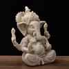 Mingze Kunstharz Sandstein Ganesh Ornament - Elefantengott Wohnkultur Geschenk
