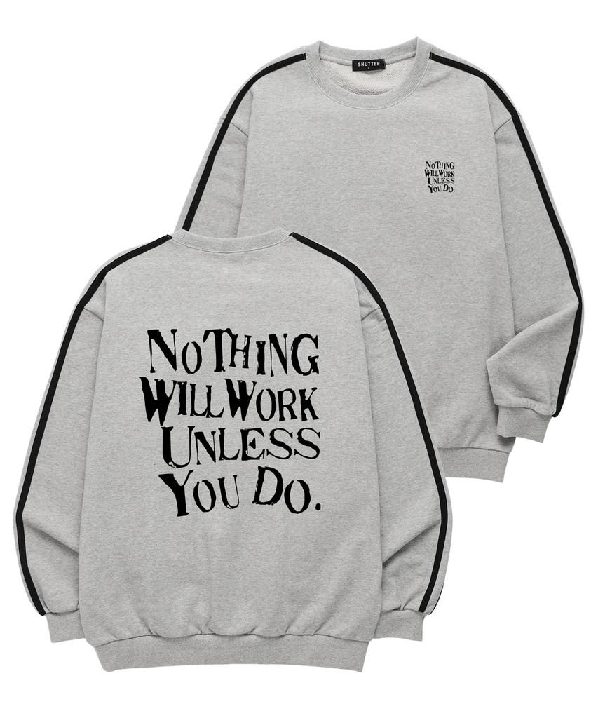 SHIRTER Unless Uo Do Sleeve Tape Sweatshirt (Sls022) Melange Grey