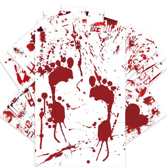 12 Pack Halloween Postcards Scary Blood Handprint Sticky Notes Horror Themed Postcard for Holiday Party Invitations
