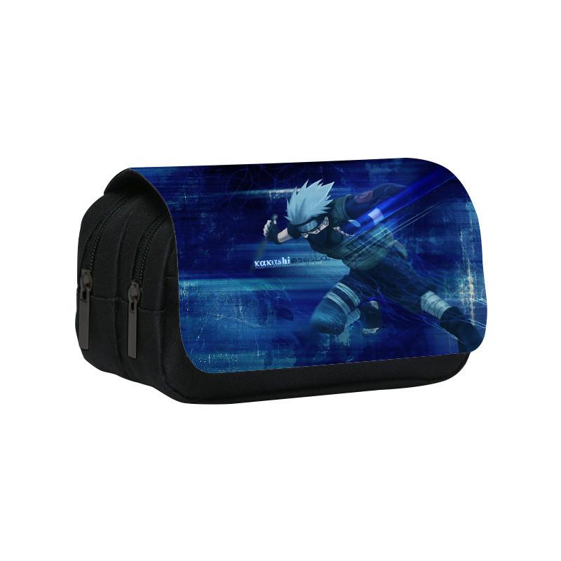 Naruto Shinobi Printed Twin Compartment Pen Pouch With Waterresistant Nylon For Students