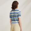 Zhaojun Women's Striped Mulberry Silk Blend Knit T-Shirt