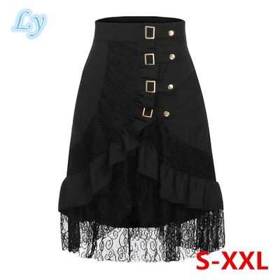 NEW Ladies Black lace frilly Skirt Gothic Rock Boho Gift Lolita Biker Party