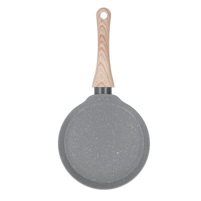 Frying Pan Wood Handle Aluminum Alloy Cooking Skillet Fast Heating Non Stick Omelet Pan for Home