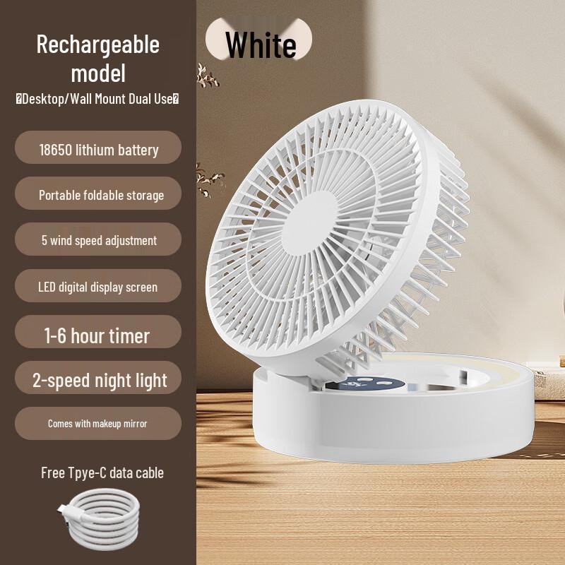 HOPECENT Portable Foldable USB Fan with Mirror
