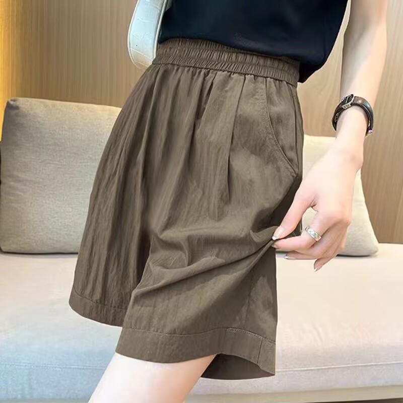 

Shorts for Women In Summer Loose Fit Wide Leg High Waist Basic Style Casual Japanese Style Out of The Box Cropped Shorts and Mid Length Pants M хакі