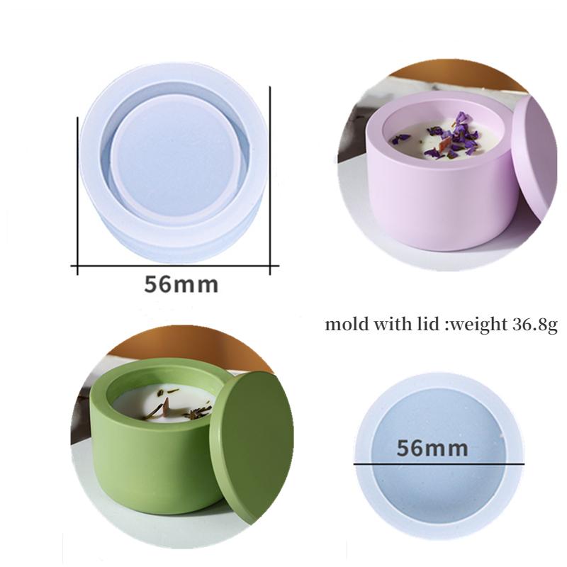 Circular Storage Box Silicone Mold Stripe Candle Cup Plaster Resin Mould DIY Jewelry Gypsum Storage Jar Concrete Silicone Mold