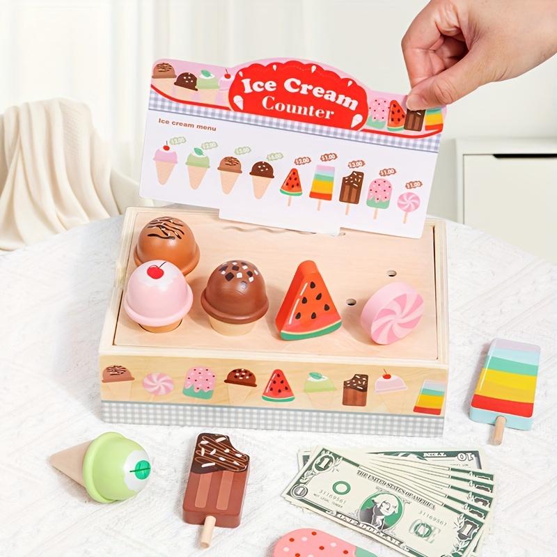 Wooden Ice Cream Pretend Toys Mini Food Children Toys Wedding Party Bakery Dessert Play House Decoration